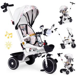 Bílá dětská tříkolka s dívčím motivem, Multi__WQL-186 WHITE