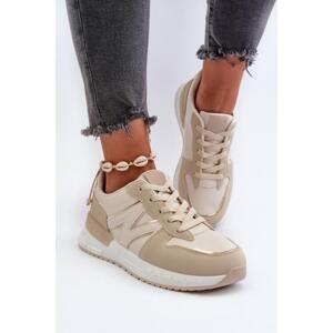 Béžové dámské tenisky ve výprodeji, A88-173 BEIGE__31347-40 40