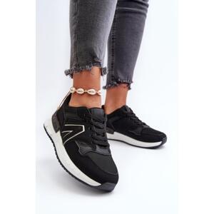 Černé dámské šněrovací tenisky v akci, A88-179 BLACK__31356-39 39