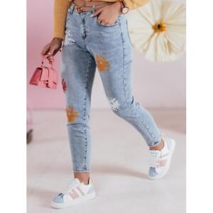 Dámské modré džíny s potiskem květin UY2467, uy2467-XL XL