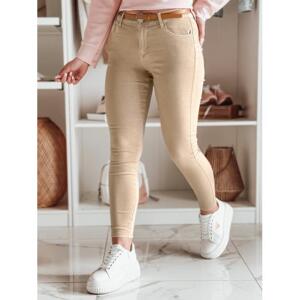 Béžové dámské džíny s páskem UY2455, uy2455-XL XL