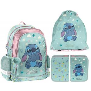 3-dílný školní STITCH set batohu, kapsy a penálu, RUKS__DS25FF-081 SKL10
