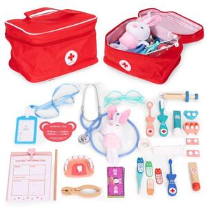 Dřevěná malá lékařská souprava - 28 dílů, Multi__HM328233