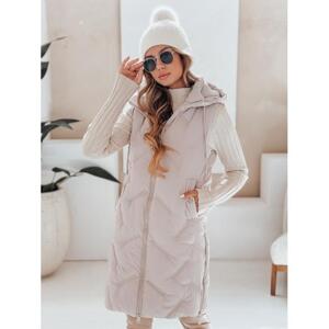 Dámská dlouhá béžová vesta TY5099, ty5099-XL XL