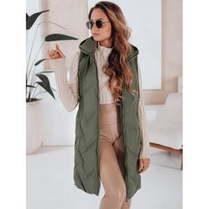 Dlouhá zelená dámská vesta TY5097, ty5097-XL XL