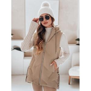 Béžová dámská prošívaná vesta TY5107, ty5107-XXL XXL