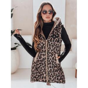 Hnědá dámská vesta s leopardím vzorem TY5029, ty5029-M M