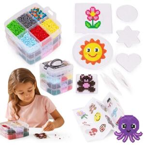 Sada nažehlovacích korálků + šablony - 9000 ks, Multi__HC429240