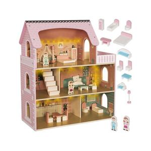 Dřevěný domeček pro panenky s LED osvětlením, MX__5900779958845 L