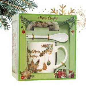 Vánoční hrnek s podšálkem a lžičkou, KB16WZ4
