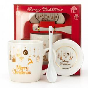 Vánoční hrnek s podšálkem a lžičkou - 350 ml, KB33WZ2