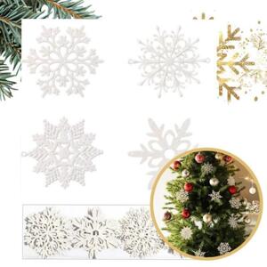 Sada 40 bílých vánočních ozdob - sněhových vloček, BSN59
