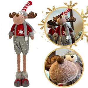 Vánoční plyšový sob s vysouvacíma nohama - 60-90 cm, KSN203