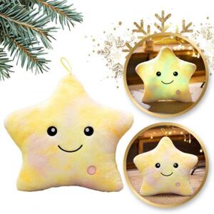 Žlutý sametový polštář ve tvaru hvězdy - 40x35 cm, PDS19