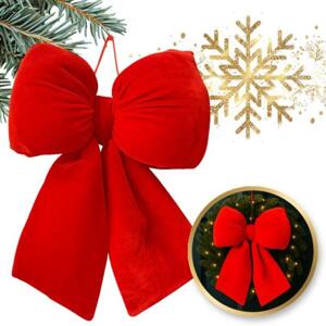 Červená sametová mašle na stromeček - 29x33 cm, WOZ43