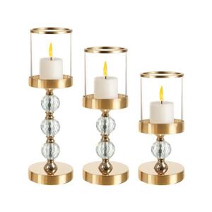 Sada 3 skleněných svícnů ve zlaté barvě, MX__5900779959460