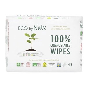 Eco Naty ECO vlhčené ubrousky Naty bez vůně - pro citlivou pokožku - výhodné balení (3 x 56 ks)