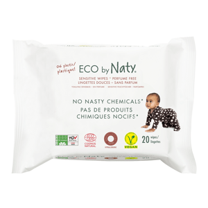 Eco Naty ECO vlhčené ubrousky Naty bez vůně - pro citlivou pokožku (20 ks)