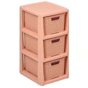 Lososový regál se 3 šuplíky Rattan BRANQ