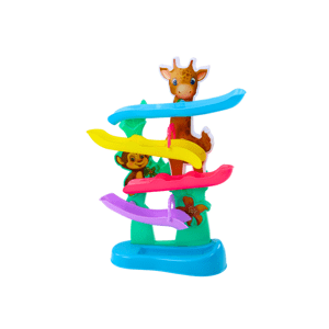 Lean Toys Skluzavka pro míčky s motivem žirafy a opice, barevná