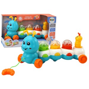 Lean Toys Barevná tahací housenka se světly a zvuky