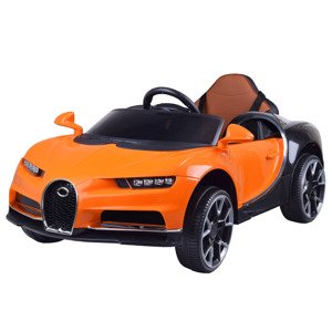 Ramiz Elektrické autíčko Bugatti Chiron, kožená sedačka, 2.4GHz oranžové