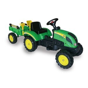 Šlapací traktor Branson s přívěsem zelený
