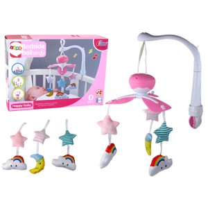 Lean Toys Univerzální kolotoč do postýlky růžový