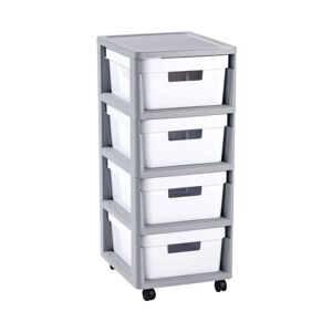 Regál se 4 šuplíky Infinity White / Grey 30 x 36 x 69 cm CURVER