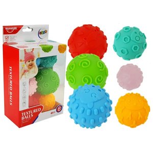 Lean Toys Barevné senzorické míčky pro miminka, sada 6 ks