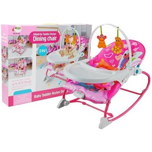 Lean Toys Dětská jídelní židlička 2v1 růžová