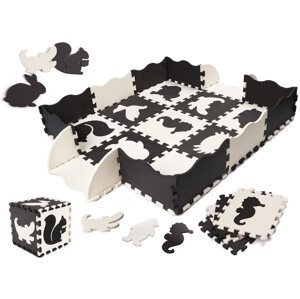 Dětské pěnové puzzle černo-bílé, 25 dílů