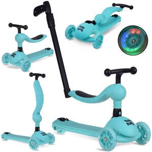 Dětská koloběžka 2v1 Tiny Bike se svítícími koly modrá
