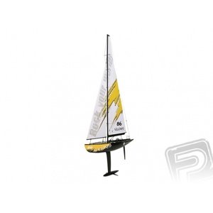 Naulantia závodní plachetnice 1:25, stavebnice, žlutá verze RC plachetnice IQ models