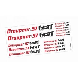 GRAUPNER/SJ a HOTT nálepky, arch 21x10cm Propagace IQ models