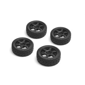 CARTEN nalepené Rally gumy 26mm na černých 6 papr. diskách, 0mm OFFset, 4 ks. Příslušenství auta IQ models