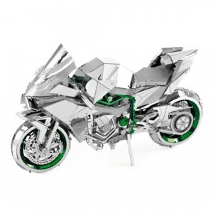 Metal Earth Luxusní ocelová stavebnice Kawasaki Ninja Green Autodráhy a stavebnice IQ models