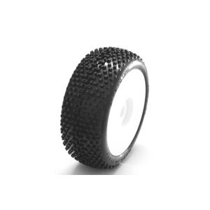 1/8 DEMOLITION COMPETITION OFF ROAD gumy nalepené gumy, SUPER SOFT směs, bílé disky, 2ks. Kola IQ models