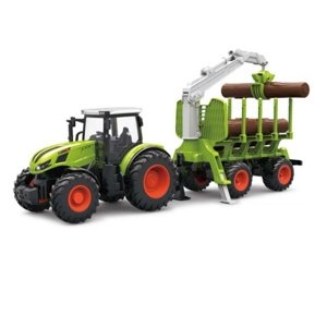 Korody RC Traktor 2,4 Ghz s vozíkem na dřevo, světla, zvuk 1:24 Home IQ models