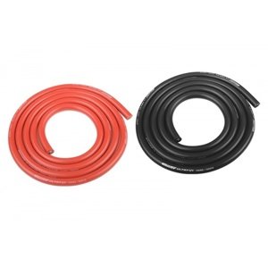 Silikonový kabel 5,5qmm, 10AWG, 2x1metr, černý a červený Konektory a kabely IQ models