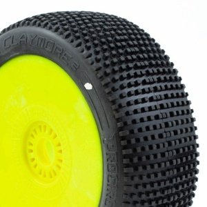 CLAYMORE V2 BUGGY C1 (SUPER SOFT) nalepené gumy, žluté disky, 2 ks. Příslušenství auta IQ models