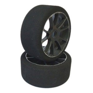 1/8 GT mechové gumy tvrdost: 35 Shore, nalepené gumy, černé disky, 2ks. Kola IQ models