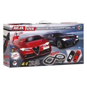 RE.EL Toys Autodráha Alfa Romeo Giulia Quadrifoglio 4v1 1:43 3,8 metru Autodráhy a stavebnice IQ models