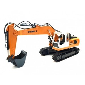 Bagr na dálkové ovládání- Zánovní, nefunkční jedna strana pohonu- vada motoru, outlet RC stavební stroje IQ models