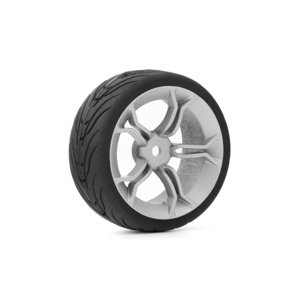 Spec T MS Wheel Offset 3 Silver w/Tire 4ks pro 1/10 Silniční Příslušenství auta IQ models