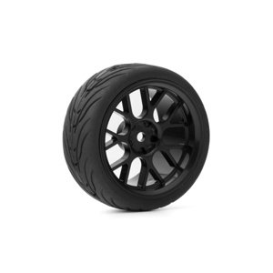Spec T CS Wheel Offset 3 Black w/Tire 4ks pro 1/10 Silniční Příslušenství auta IQ models