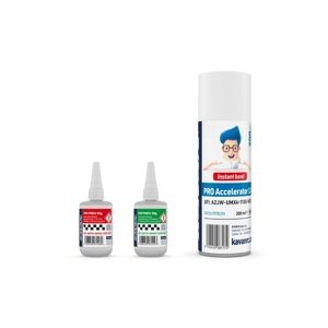 KAVAN PRO PNEU střední a řidké vteřinové lepidlo 50g + Kavan PRO aktivátor CA 200ml Modelářská chemie IQ models