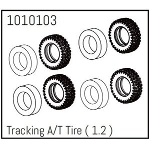AB240236 (1010103) - 1.2" Tracking A/T Tire - PRO Crawler 1:18 (4) Velkoobchod Absima IQ models
