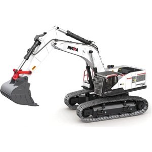 Huina RC kovový pásový bagr 3v1 + příslušenství 1:14 bílý Home IQ models