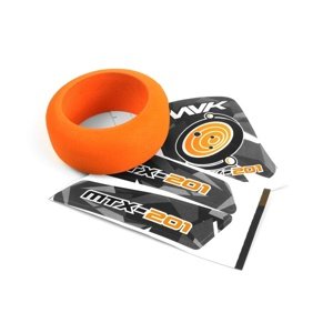 Mechový kroužek volantu vysílače MTX-201 a oranžové samolepky Modely aut IQ models